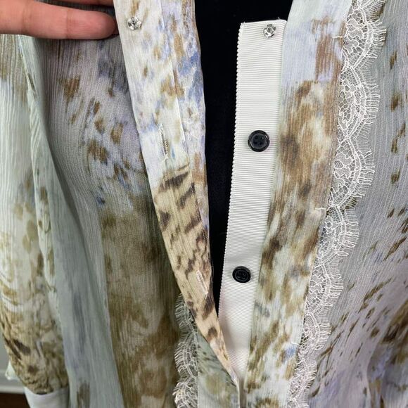 Elie Tahari Women’s Silk Semi Sheer Button Up Blouse Size XS - Picture 5 of 12